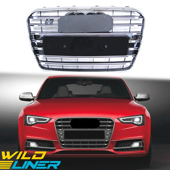 S5 Style Chrome Front Grille For Audi A5 8T S5 B8.5 2013-2016 fg191