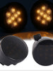 Pair Smoke Lens Front Grill Amber Turn Signal LED Lights For Jeep Wrangler JK 2007-2017