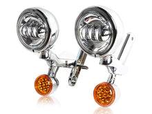 4.5" LED Fog Lights Auxiliary Spot Turn Signal Chrome for Harley street glide 2006-2022