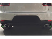 Square Exhaust Tips Brushed/Black for Porsche Macan Base 2.0 2014-2018