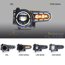 LED Dual Beam Headlights For Toyota FJ Cruiser 2007-2023 with Dynamic Animation Lighting