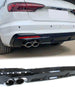 Rear Diffuser + Black Exhaust Tips For 2020-2022 Audi A4 S-line B9 S4
