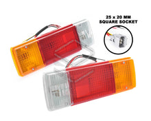 Pair LH+RH Tail Light Lamp (30cm Square) For Toyota Hilux / Landcruiser 1988-On