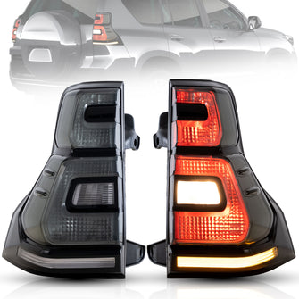 LED Smoke Tail Lights For Toyota Land Cruiser Prado 2010-2016 Sequential Rear Lamps
