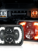 Pair 5x7'' 7x6'' Led Headlights High/low Beam with Turn Signal & DRL for Jeeps Truck Off Road