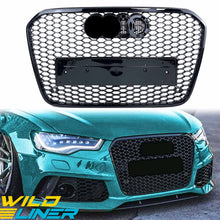 Quattro Style Glossy Black Front Mesh Grille Grill For Audi A6 S6 C7 2012-2015 fg146