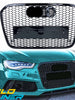 Glossy Black Front Mesh Grille Grill For Audi A6 S6 C7 2012-2015 fg146