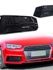 Pair Front Bumper Fog Light Grille Covers For Audi A4 S-Line / S4 2017-2019 Gloss Black