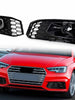 Pair Front Bumper Fog Light Grilles w/ ACC Caps Audi A4 S-Line S4 2017-2019