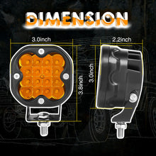 2x 3” Quad Row LED Cube Work Light Bar Round Driving Spot Pods Offroad UTV 4WD