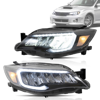 Headlights FULL LED Reflector For Subaru Impreza 2008-11/WRX 2012-2013 14