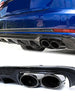 Glossy Black Rear Diffuser Exhaust tips For Audi A4 B9 Sedan Non-Sline 2017 2018 2019 di153