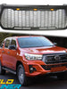 Matte Black Front Bumper Mesh Grill with LED for Toyota Hilux 2018 2019