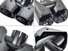 Kahn Style Black Quad Exhaust Tips Land Rover Defender 90/110/130 ( For 3.0L ONLY)
