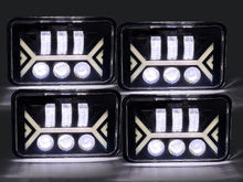 4pcs 4x6'' LED Headlights DRL Turn Signal Lamp For Toyota Landcruiser 61 62 80 Series w/Adapters