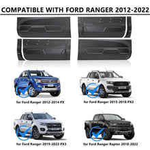 Matte Black Door Body Cladding Side Moulding for Ford Ranger Raptor 2018-2022