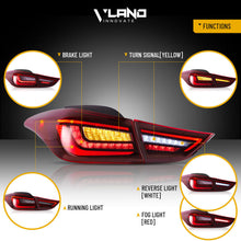 Red LED Tail Lights For Hyundai Elantra 2011-2015 Rear Lamps W/Sequential