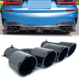 Gloss Black Exhaust Tips Tailpipe for BMW G23 M440i G20 M340i G42 M240i 2020-2025