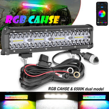 2x 4" & 12" RGB Chase & White LED Pods Work Light Bar Wireless Bluetooth UTV 4WD