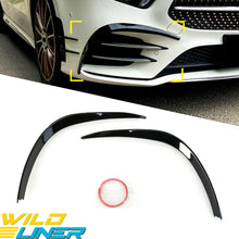 Gloss Black Front Bumper Canard Fog Light Trim For Mercedes W177 A35 AMG 2019-2025