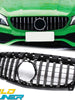 Chrome/Black GT-R Front Grille Grill  For 2017-2019 Mercedes CLA C117 W117 fg167