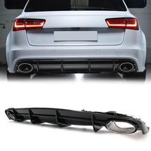 RS6 Style Rear Bumper Diffuser + Exhaust Tips For Audi S6 A6 S-line C7.5 2016-2018 di144