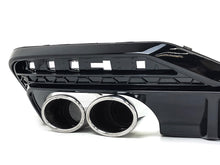 Gloss Black Rear Diffuser w/ Chrome Twin Exhaust Tips for Audi A5 S-line 2020-2023