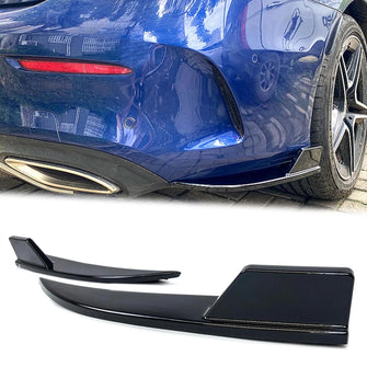 Gloss Black Rear Bumper Splitters Side Canards for Mercedes W205 C205 Coupe C300 C43 AMG 2015-2021