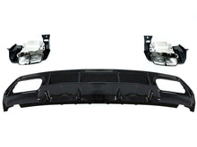 Black Rear Diffuser w/ Exhaust Tips for Mercedes A-Class W176 AMG Bumper 2016-2018 di17