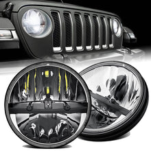 2x For Jeep Wrangler JK LJ TJ 7" Inch Round Black Led Headlight Hi/Lo Beam