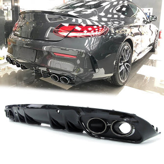 C43 AMG Look Rear Diffuser + Exhaust Tips for Mercedes W205 C205 Coupe Convertible AMG Pack di27