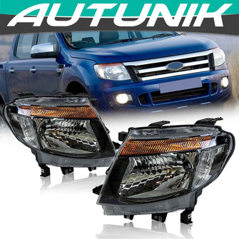 Left+Right Headlights Front Lamp fits Ford Ranger PX MK1 XL XLT WILDTRAK 2011-2015