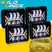4pcs 4x6'' LED Headlights DRL Turn Signal Lamp For Toyota Landcruiser 61 62 80 Series w/Adapters