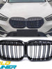 Gloss Black Dual Slats Front Kidney Grille Grill for BMW X1 F48 LCI 2020-2022 fg118