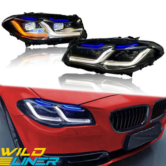 Pair LED Headlights Assembly For BMW 5 Series F10 F11 2010-2013 Xenon W/AFS 528i 535i