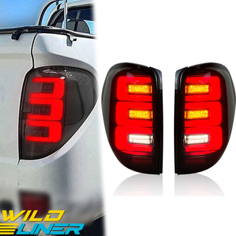 Smoke LED Rear Tail Light Lamps For Mitsubishi Triton 2006-2015 ML MN GLX GLS