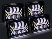 4pcs 4x6'' LED Headlights DRL Turn Signal Lamp For Toyota Landcruiser 61 62 80 Series w/Adapters