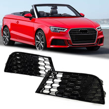 Pair Front Bumper Fog Light Grilles Honeycomb Audi A3 S-Line / S3 2017-2020