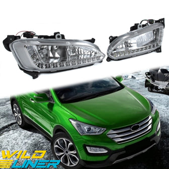 LED DRL Daytime Running Light Fog Lamps For Hyundai IX45 Santa Fe 2013-2014