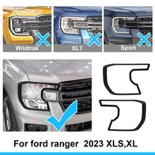 Matte Black Front Head Light Cover Surround Trim for Ford Ranger Next Gen PY XL XLS 2022-2023