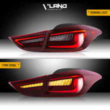 Red LED Tail Lights For Hyundai Elantra 2011-2015 Rear Lamps W/Sequential