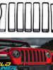 Front Grille Inserts Cover Grill Guard Trim for Jeep Wrangler JL 2018-2020