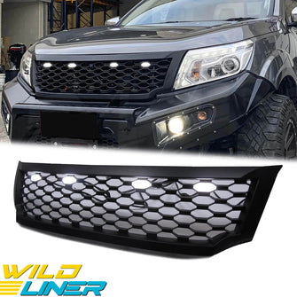Front Grille Mesh Grill with DRL LED Light for Nissan NAVARA NP300 D23 15-19 fg174