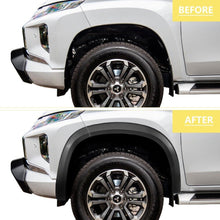 6pcs Front&Rear Matte Black Fender Flares Guard Wheel Arch for Mitsubishi Triton MQ MR 2019-2023 Double Cab