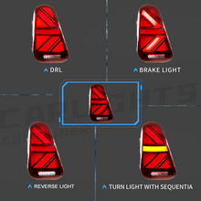 Pair Smoke LED Tail Lights For 2001-2006 BMW Mini R50 R52 R53 Cooper S Rear Lamps