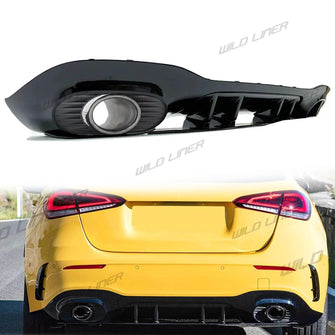 Rear Diffuser w/ Exhaust Tips for Mercedes Benz W177 Hatchback A35 A250/200/180 AMG Bumper di31