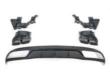 Black Rear Diffuser + Exhaust Tips for Mercedes C-Class W205 Sedan Standard Bumper Non-AMG di21