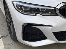 Glossy Black Front Splitter Fog Light Canards for BMW 3 Series G20 M340i 2019-2022