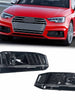 All Black Fog Light Grille Covers Left+Right Audi A4 B9 S-Line S4 2017-2019