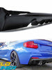 For 2014-2021 BMW 2-Series F22 F23 Coupe/ Convertible M Sport Bumper Rear Diffuser Glossy Black di76